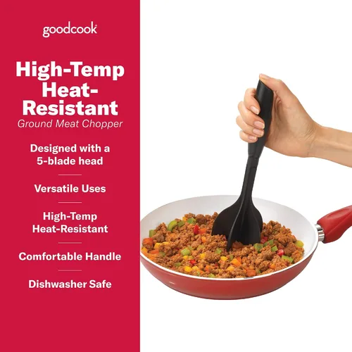 Vista 2 de Good Cook picador de carne para hamburguesa, resiste altas temperaturas, Paquete de 2