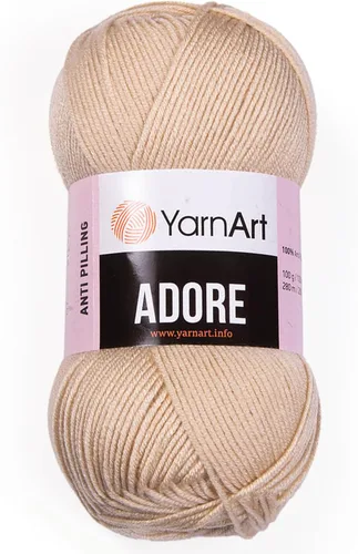 Vista 28 de 1 madeja YarnArt Adore, hilo antipilling, 100% acrílico antipilling, 100 g (3.5 oz), 280 m (306 yd), 3: Light-DK, Verde bebé - 358