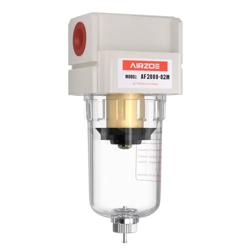 Vista 8 de AIRZOE 1/2" NPT Secador de Aire para Compresor - Separador de Agua del Compresor de Aire AF4000-04, Drenaje Manual, Elemento de Latón de 5 Micrones