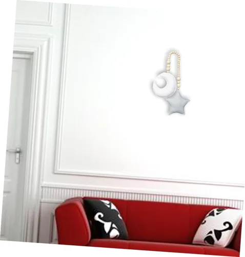 Vista 8 de Beavorty Decoración de luna y luna para habitación de niños, adorno colgante de cuentas colgante de pared para colgar en la pared, adornos de fotos
