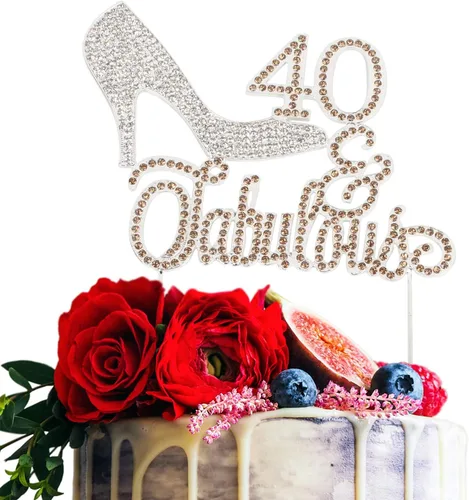 Vista 8 de LINGTEER 30 fabulosos adornos para tartas de cristal con diamantes de imitación de tacón alto, color rosa, perfecto para 30 cumpleaños, aniversario