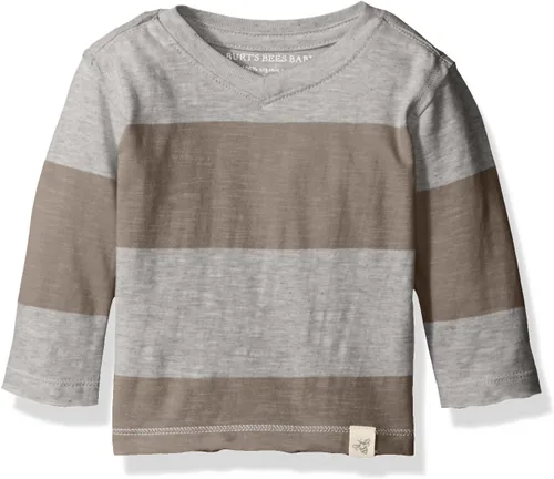 Vista 7 de Burt's Bees Baby Camisetas para Bebés Niños, Camisetas de Manga Corta y Larga con Cuello en V y Cuello Redondo para Bebés y Niños Pequeños, 100% Nube