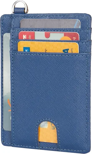 Vista 2 de Pequeñas carteras delgadas con bloqueo RFID para tarjetas de crédito, para hombres y mujeres