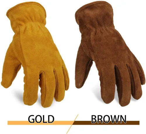 Vista 12 de OZERO 2 pares de guantes de trabajo de cuero de invierno para clima frío al aire libre: guantes cálidos con aislamiento térmico para hombres