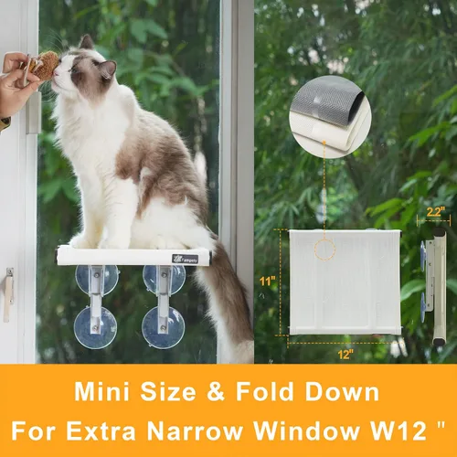 Vista 2 de Percha para ventana de gato XL de 24 pulgadas = 12 pulgadas Duo Pac Step=2 mini soportes para espacios estrechos, juego de gimnasio vertical