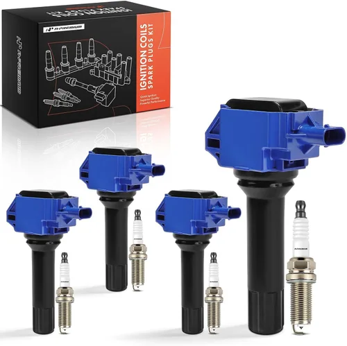 Vista 12 de A-Premium Juego de 4 conjuntos de bobinas de encendido y bujías de iridio compatibles con Subaru Outback 2013-2014, Forester 2014-2016, Impreza Negro