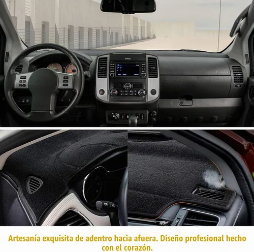 Vista 5 de Tapete para Cubierta de Tablero de Instrumentos Compatible con Nissan Frontier 2007-2021 Suzuki Equator 2009-2012 Protector Antideslizante con Borde