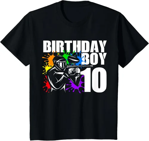 Vista 24 de Camiseta de 10 años de antigüedad, fiesta de cumpleaños para niños, Negro, S