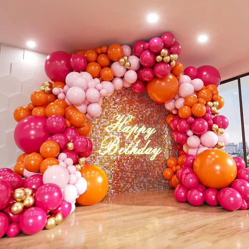 Vista 19 de Kit de arco de globos negros y dorados, ADOINBY 140 piezas de globos de látex confeti negros, blancos y dorados metálicos de 18, 12, 10 y 5
