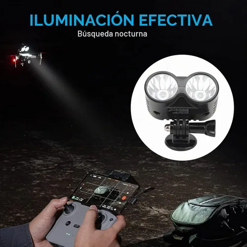 Vista 2 de Proyector de búho para drones, luz nocturna de 4 modos para DJI FPV, para AIR 2S, para Mavic AIR 2, para Mavic 2, reflector de luz LED para pesca