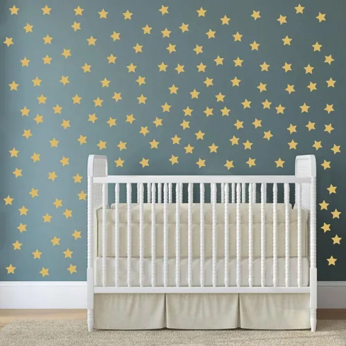 Vista 9 de Juego de 100 calcomanías de estrella para pared, removibles, despegar y pegar, decoración de vinilo para el hogar, dormitorio, sala de estar Negro