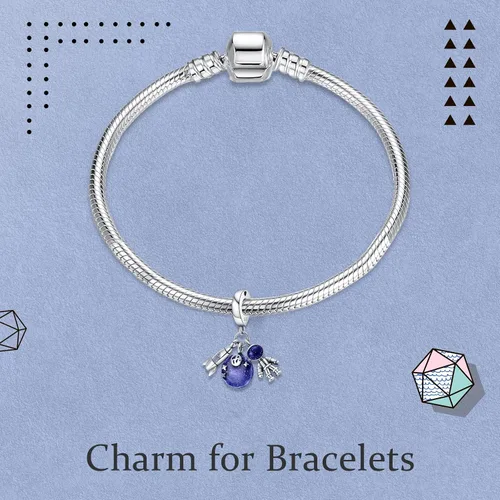Vista 4 de RMMY Charm 925 Sterling Silver Pendant Dangle Beads Travel Ocean for European Bracelets and Necklaces,Chriatmas mother's Day Birthday Jewelry Gifts