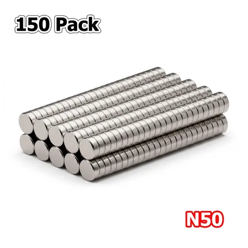 Vista 2 de N50 - Imanes pequeños de neodimio de 3/16 x 1/16 pulgadas, mini imanes redondos de tierras raras para manualidades, cierres, aguja, pizarra blanca