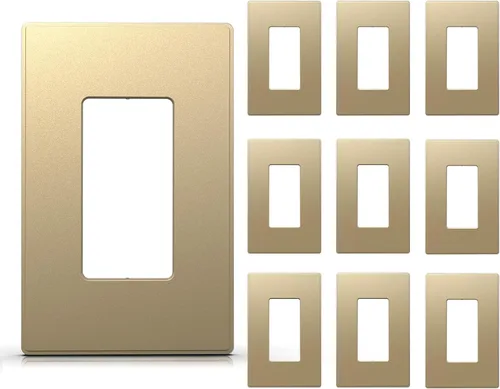 Vista 31 de ELEGRP Placas decorativas de pared sin tornillos, de tamaño mediano, cubierta termoplástica irrompible para interruptor de salida de receptáculo