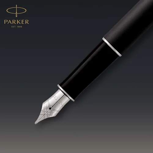 Vista 3 de PARKER Sonnet 1931473 pluma estilográfica, laca roja con decoración dorada y punta fina, Negro mate Mate negro