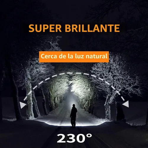 Vista 3 de svsviio Linterna Frontal Recargable PRO, 5000mAh 1500 Lúmenes Súper Brillante Haz LED de 230°, Linterna de Cabeza para la Frente, 3 Modos, Linternas