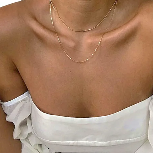 Vista 6 de Jewelry Affairs Collar de cadena de oro macizo real de 10 quilates, 0.024 in