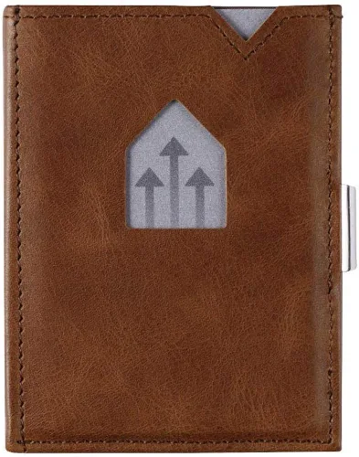 Vista 3 de EXENTRI Billetera Trifold de cuero - bloqueo RFID con clip de bloqueo de acero inoxidable