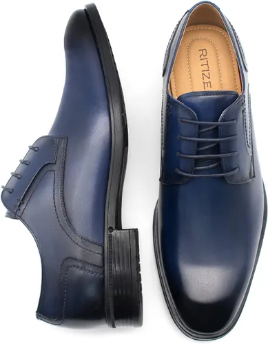 Vista 4 de Zapatos de vestir Oxford sin cordones para hombre, diseño clásico con cordones, zapatos Oxford formales de moda para hombre, príncipe clásico