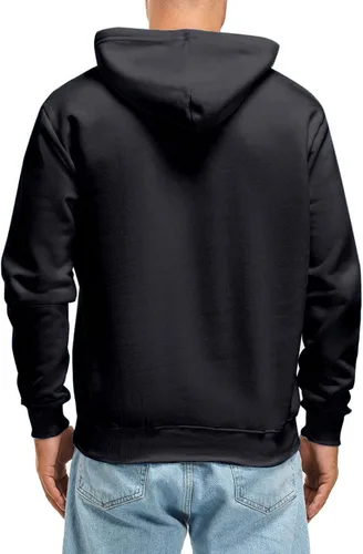 Vista 3 de Sudaderas con capucha para hombre, sudaderas con capucha de algodón de manga larga casual para gimnasio, color sólido con bolsillo
