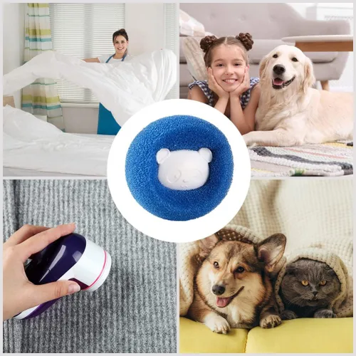 Vista 6 de Enfudid Removedor de pelo de mascotas para lavandería, bolas de lavado reutilizables para lavar la secadora, lavar pelos de mascotas, bola