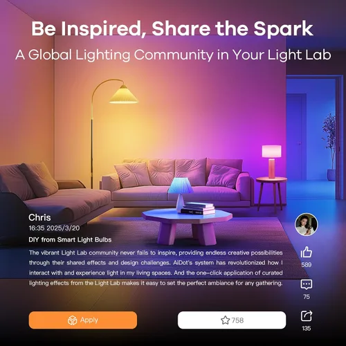 Vista 9 de OREiN Matter Bombilla Inteligente, 1100 Lúmenes Equivalente a 75W Bombillas Inteligentes, Bombillas de Luz que Cambian de Color Funcionan con Apple