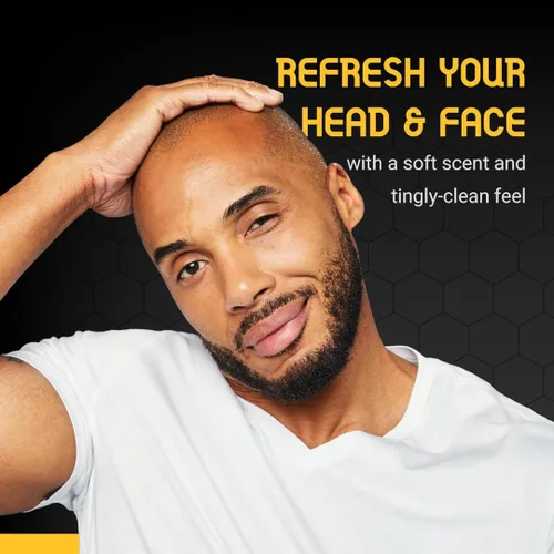 Vista 8 de Bee Bald Clean Limpiador diario de cabeza y cara, refresca y lava a fondo, cuidado de la cabeza calva premium para hombres y mujeres, 4 onzas