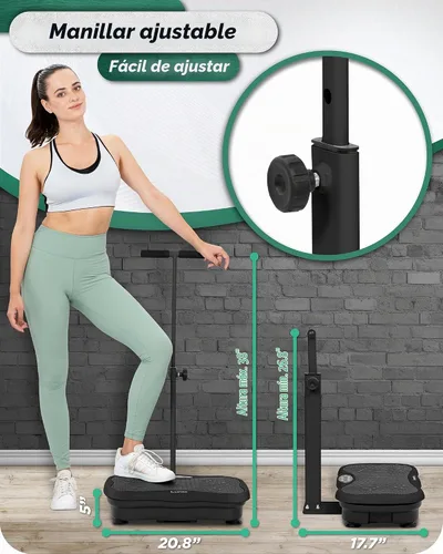 Vista 4 de Lunix LX18 Vibration Plate Exercise Machine with Handles & Magnetic Acupoints, Power Platform for Lymphatic Drainage, Full Body Workout Home Fitness