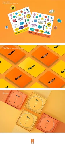Vista 6 de Music & New WEVERSE PREORDER BTS Butter AlbumExtra Photocards Set CreamPeaches ver. SET