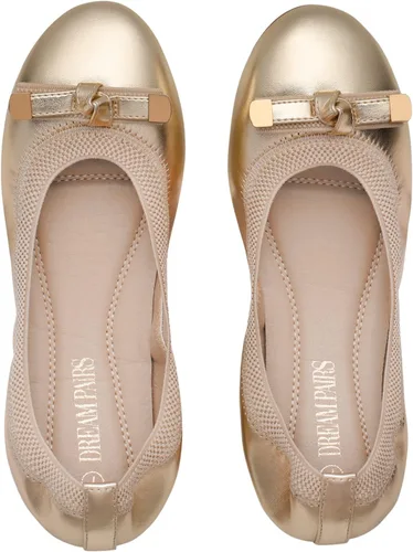 Vista 2 de DREAM PAIRS Cómodo vestido de ballet para mujer, bonitos zapatos planos plegables para trabajo