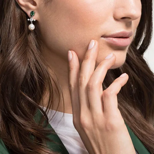 Vista 3 de Swarovski Perfection Drop - Pendientes con piercing, color oscuro, multicolor, talla única