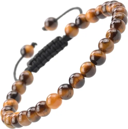 Vista 83 de MASSIVE BEADS - Pulseras ajustables unisex de cuentas de cristal de piedras preciosas con poder curativo natural, de macramé Piedras de 7 chakras