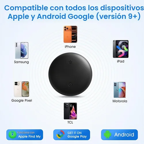 Vista 5 de Mini GPS Tracker for Vehicles (Universally for Android & iOS), Hidden Car Location Tracker w/Magnetic Case, Item Finder for Google Find Hub & iOS