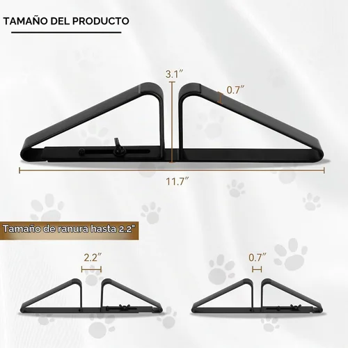 Vista 5 de PUPETPO Pies de soporte para puerta para mascotas (versión actualizada), juego de 2 pies de soporte de metal para puerta para mascotas para puertas