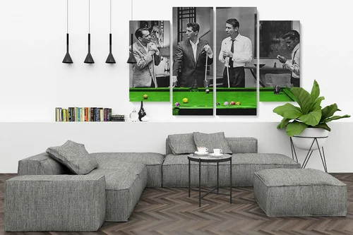 Vista 6 de Blaze Canvas Rat Pack Playin Pool - Lienzo decorativo para pared (3 piezas, mediano)