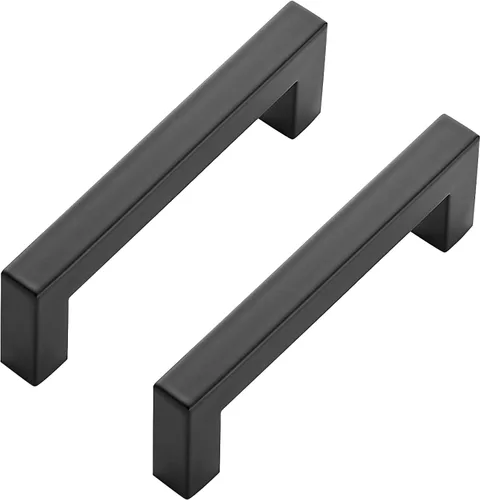 Vista 10 de Ravinte Paquete de 5 tiradores cuadrados de gabinete de 2-1/2 pulgadas, manijas negras para gabinetes de cocina, accesorios de cocina negros mate