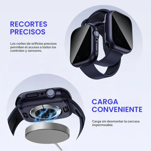 Vista 6 de Goton Funda impermeable con protección de privacidad compatible con Apple Watch, protector de pantalla de 40 mm para Series 6/5/4, SE 3/2/1