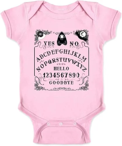 Vista 11 de Pop Threads Gothic Spirit Board Planchette Horror T-Shirt Baby Bodysuit Infantil Negro