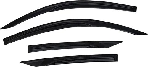 Vista 7 de Viseras adhesivas de ventana compatibles con Honda Civic Coupe 2001-2005 serie 2 puertas, deflector de ventana, protector de lluvia ahumado