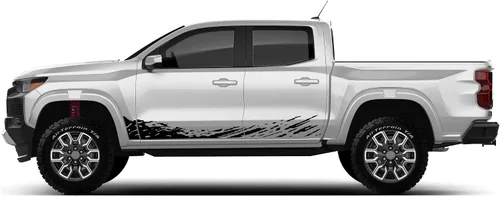Vista 3 de Calcomanía de vinilo para salpicaduras de barro, diseño gráfico compatible con Chevrolet Colorado 2023-presente (3439) (negro)