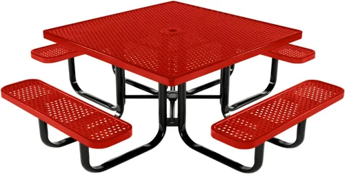 Vista 96 de COATEDOUTDOORFURNITURE Mesa de picnic cuadrada de 46 pulgadas, expandida, color negro