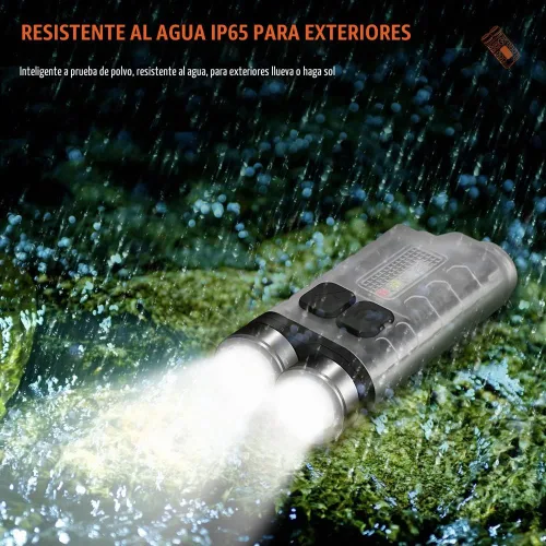 Vista 5 de BORUIT V3 pequeña linterna EDC potente con luz roja UV azul - súper brillante recargable mini llavero LED linterna de bolsillo - 10 modos, USB-C