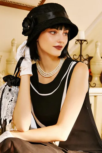 Vista 3 de BABEYOND - Collar de gargantilla de perlas de imitación redondo, collar estilo años 20, accesorios para fiesta temática Gatsby