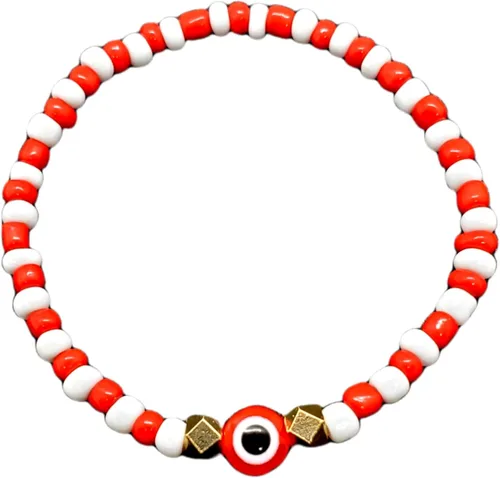 Vista 3 de Hecho a mano contra el mal de ojo orishas joyería de protección Ilde elástico elástico ajustable con cuentas unisex amuleto pulsera conjunto