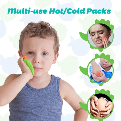 Vista 3 de LotFancy Paquetes de hielo para niños Boo Boos, paquete de 3, paquetes de frío caliente reutilizables con bonitas mangas de felpa, almohadillas