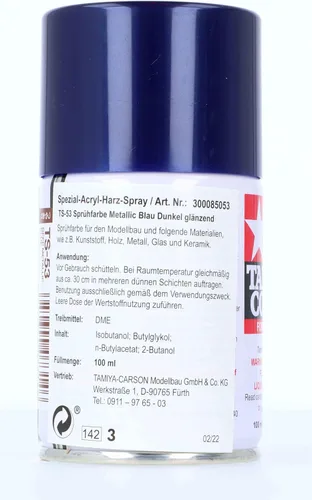 Vista 4 de TAMIYA TS-53 Deep Metalic Blue Spray Laca TAM85053 Imprimaciones y pinturas de laca