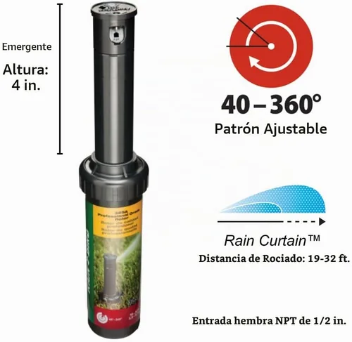 Vista 2 de Rain Bird 32SA SAM - Rotor de engranaje, círculo completo, 19-32 pies