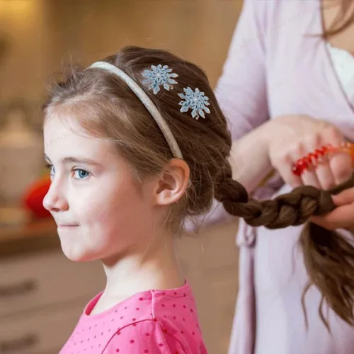 Vista 2 de Pinza para el pelo de copo de nieve, accesorios para el cabello de Navidad para mujer, lazo de Navidad, 4 piezas creativas y elegantes con diamantes