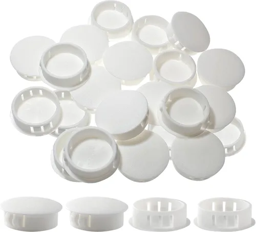 Vista 7 de 30 tapones blancos para agujeros – Tapones de plástico tipo empotrado de 1-1/4 pulgadas (1.260 in) a presión en tubo de orificio de bloqueo