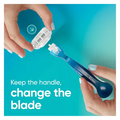 Vista 6 de Gillette Venus Smooth Razor para mujeres, incluye 1 mango de afeitar reutilizable + 2 recambios de 3 cuchillas, mango ergonómico de agarre suave